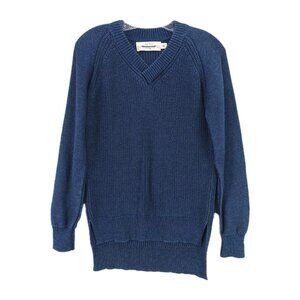 DEEP RIVER GUIDEBOAT CO V-Neck Sweater Blue 100% Premium Cotton WOmen's XS